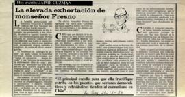 Columna en La Segunda La elevada exhortación de monseñor Fresno