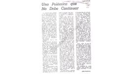 Columna en El Mercurio Una polémica que no debe continuar