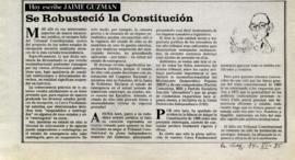 Columna en La Segunda Se robusteció la Constitución