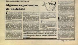 Columna en La Segunda Algunas experiencias de un debate