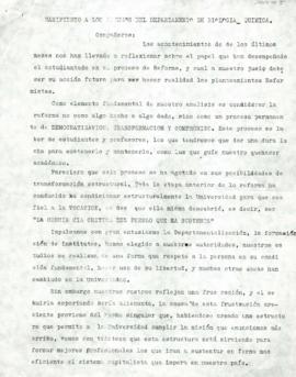 Manifiesto a los alumnos de Biología - Química