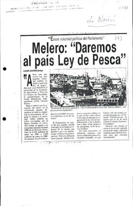 Prensa en La Nación. Melero: "Daremos al país Ley de Pesca"