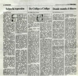 Columna en La Tercera Sobre la represión