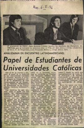 Analizarán un encuentro Latinoamericano: Papel de estudiantes de universidades católicas